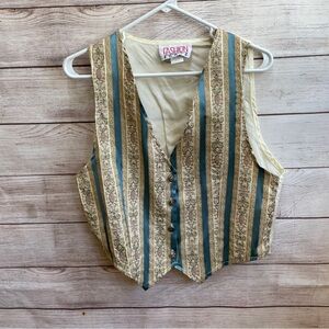 VINTAGE FASHION FORCE VEST IN VICTORIAN PRINT‎